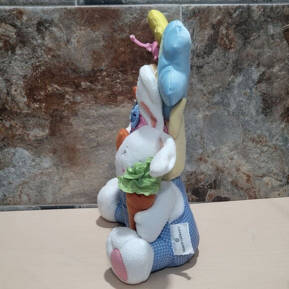 Blossoms & Blooms Seated Easter Bunny Rabbit Chick Butterfly Flower Carrot Plush - Picture 7 of 11